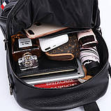 Рюкзак жіночий шкіряний міський стильний. Рюкзак із натуральної шкіри Чорний, фото 6