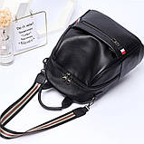Рюкзак жіночий шкіряний міський стильний. Рюкзак із натуральної шкіри Чорний, фото 7