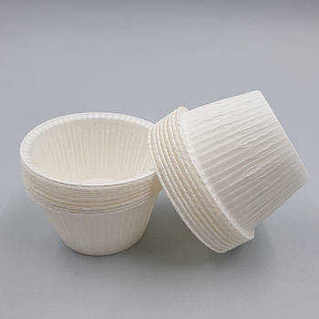 Паперова форма для мафінів з рівним бортиком Біла - 25 шт