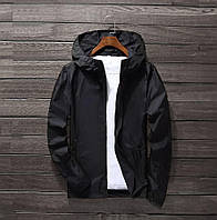 Ветровка мужская весенняя осенняя As V5 черная Куртка с капюшоном