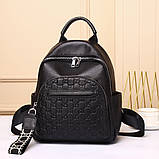 Рюкзак жіночий шкіряний міський стильний. Рюкзак із натуральної шкіри (чорний), фото 3