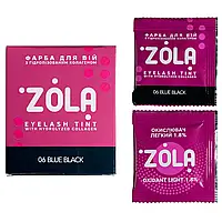Краска для бровей и ресниц с коллагеном в саше Zola Eyebrow Tint With Collagen - 06 Blue Black (Сине-черный),
