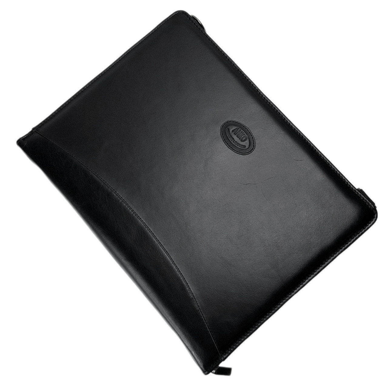 Папка з кільцями для документів, колір чорний, натуральна шкіра, фото 1