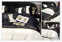 Качественное люксовое постельное белье евро размера цвет белый+черный