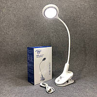 Настольная аккумуляторная лампа светильник Tedlux TL-1009 LED на гибкой ножке DF-134 и прищепке