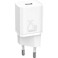 Зарядний пристрій Baseus Super Si USB-C, 3А QC3.0 25W White + With Cable Type-C to Type-C (TZCCSUP-L02)