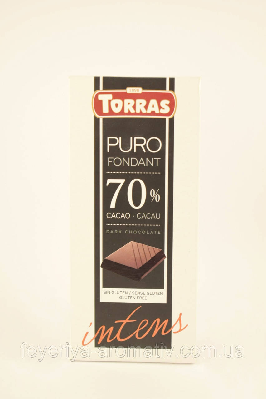 Шоколад екстрачорний 70% без глютену Torras 200г (Іспанія)