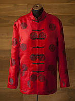 Китайський червоний шовковий жакет жіночий, розмір М, L