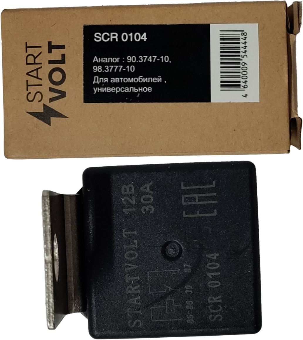 Реле 4-ох контактне з кронштейном 12V 30A StartVOLT, 90.3747-10, SCR0104