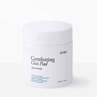 Уцінка! Пілінг-пади для обличчя з центеллою азіатською PETITFEE Comforting Cica Pad 250ml, 80шт (до 10.03.2026)