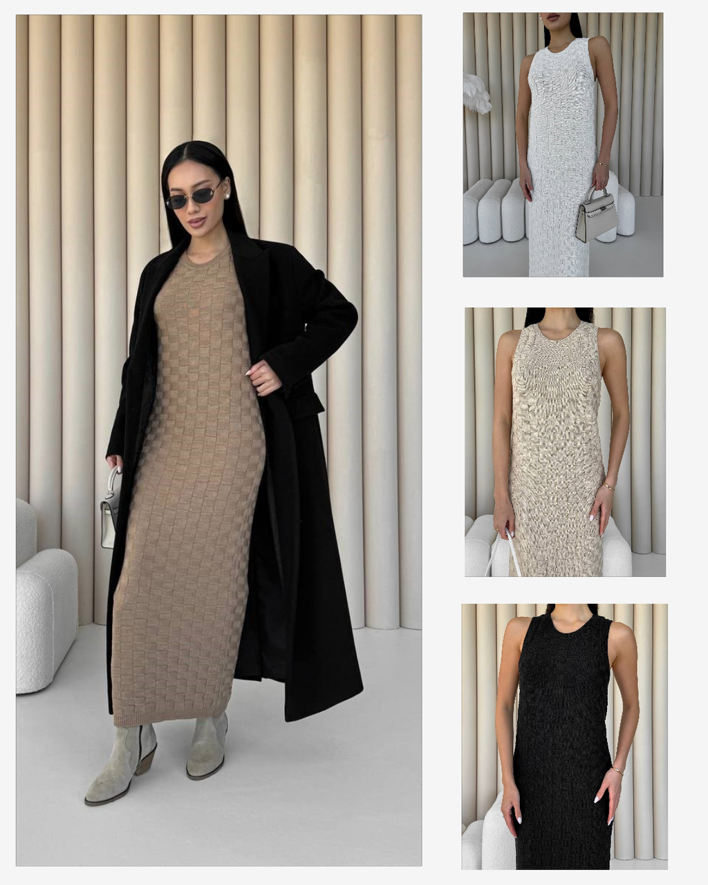 Довге плаття майка з тонкого ажурного в'язання без рукава р. 42-46, фото 1