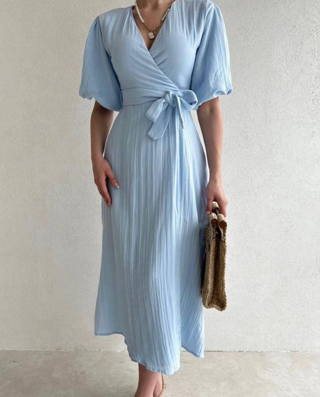 Плаття міді на захід з об'ємними рукавами ліхтариками до ліктя (р. 42-48), фото 1