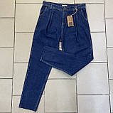 Джинси жіночі вільні МОМ коттон без стрейчу завищена талія 26 сині, фото 3