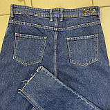 Джинси жіночі вільні МОМ коттон без стрейчу завищена талія 26 сині, фото 8