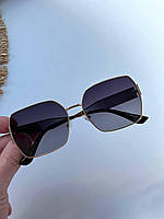Женские солнцезащитные очки большие в металлической оправе поляризованные 1AKP2437