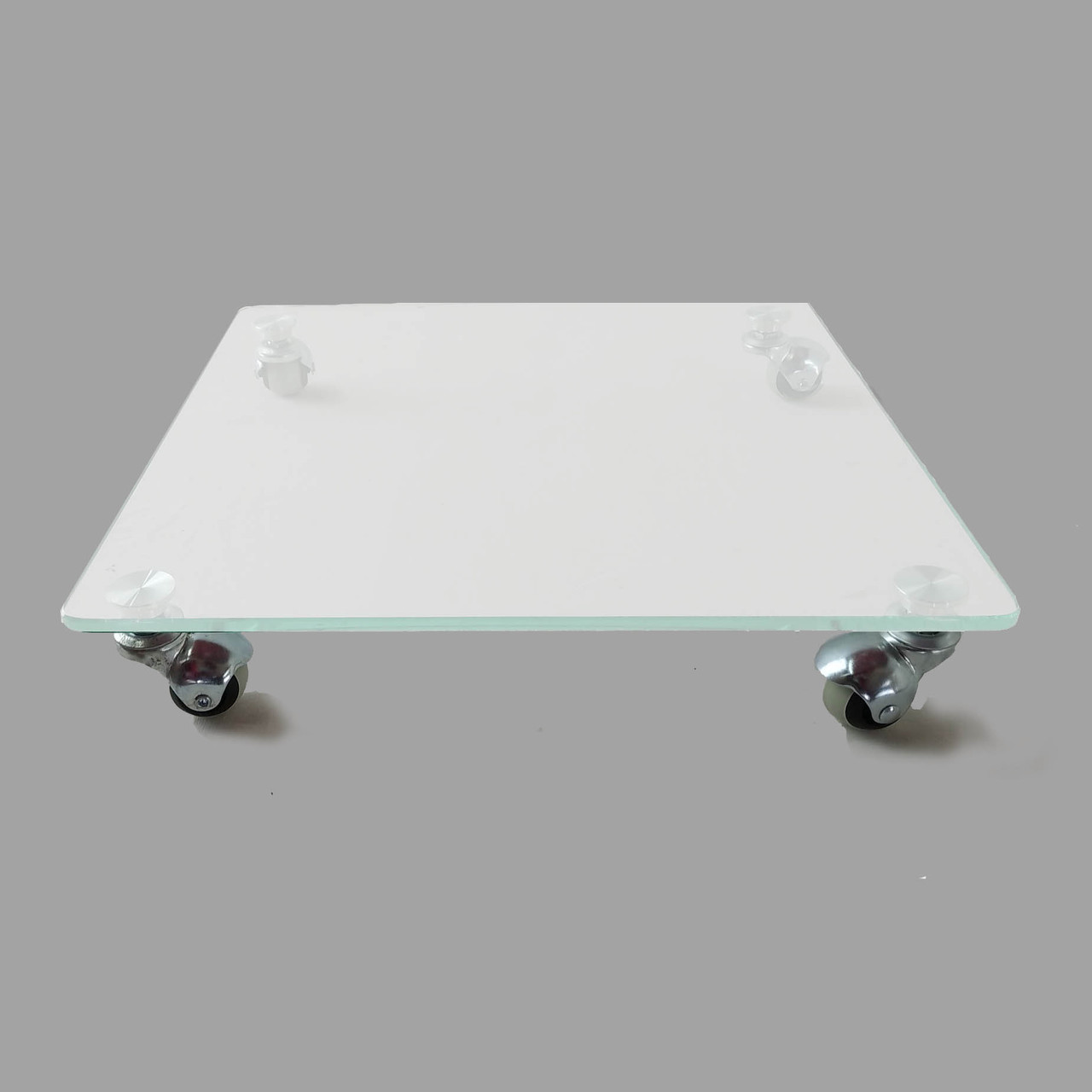 Підставки білі для квітів 400х400 мм зі скла підлогові на коліщатках COMMUS ULTRA VI Kv40 C8-10rez - сатін, фото 1