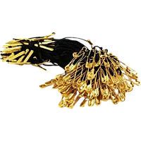Биркодержатель веревочный черный с золотой булавкой для крепления бирок 1000 шт