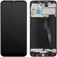 Дисплей для Samsung A105/А10 2019 (GH82-19367A) модуль (экран,сенсор) с рамкой, сервисный оригинал, Черный