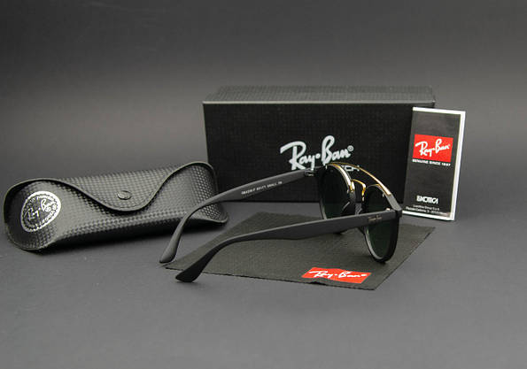 Сонцезахисні окуляри RAY BAN чорні матові/золоті дуга UV400 (арт. 4256-F), фото 6