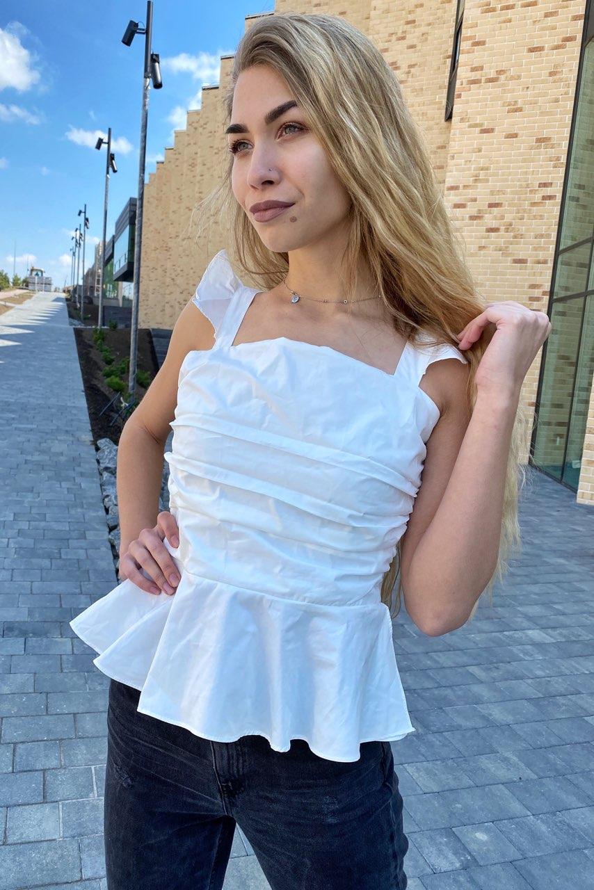 Елегантна літня блузка QJBM — білий колір, S (є розміри)