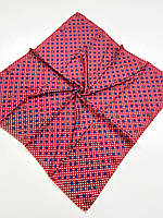 Шелковый платок Грация горошек 90*90 см красный ручная обработка края