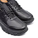 Тактичні літні кросівки з перфорованої гладкої шкіри Арт-304М чорні, фото 4