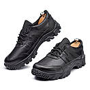 Тактичні літні кросівки з перфорованої гладкої шкіри Арт-304М чорні, фото 3