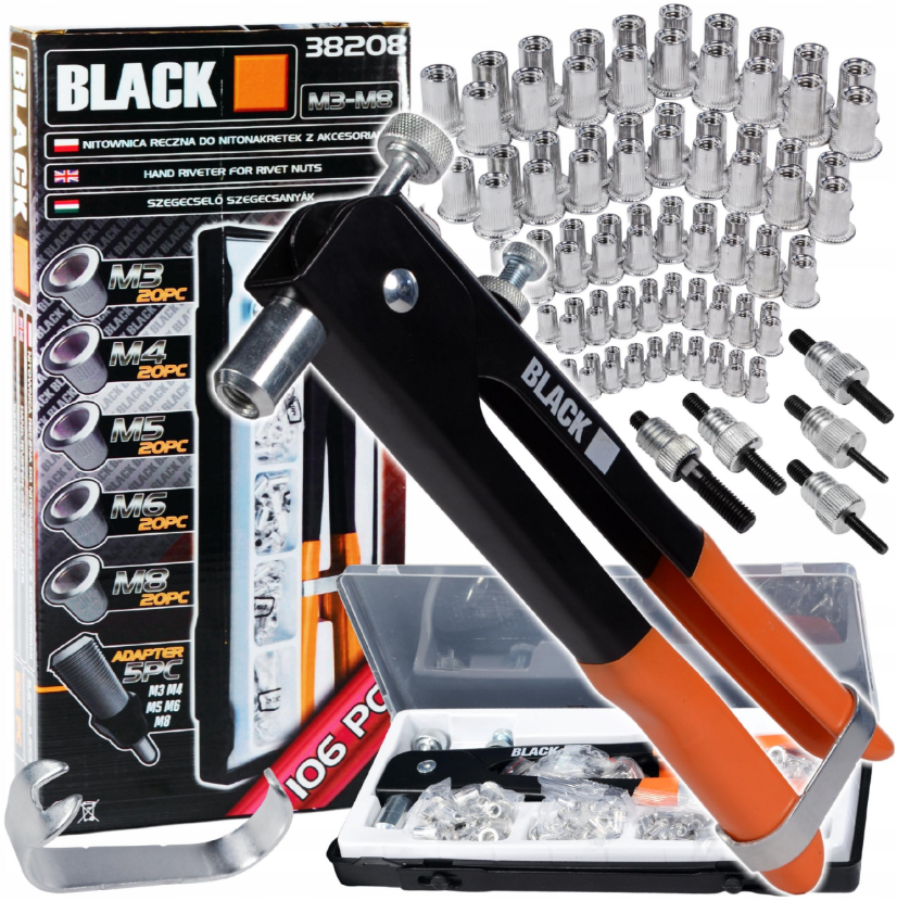 Заклепочник для різьбових заклепок M3-M8 KIT Black Polska (Польща)