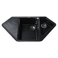 Гранітна мийка Globus Lux GARDA чорний 1000х500 мм-А0002