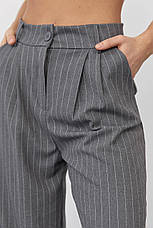 Жіночі штани в смужку — сірий колір, L (є розміри), фото 2