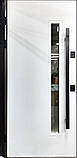 Вхідні двері в будинок з терморозривом Ліра зі склом покриття plastid 7016/білий ручка на магнітах, фото 3
