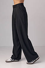 Жіночі класичні штани зі складками — чорний колір, M (є розміри), фото 3