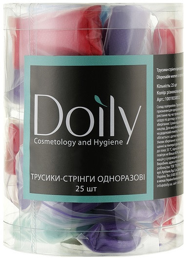 Труси з рюшем стрінги жіночі Doily одноразові мікс кольорів 25шт