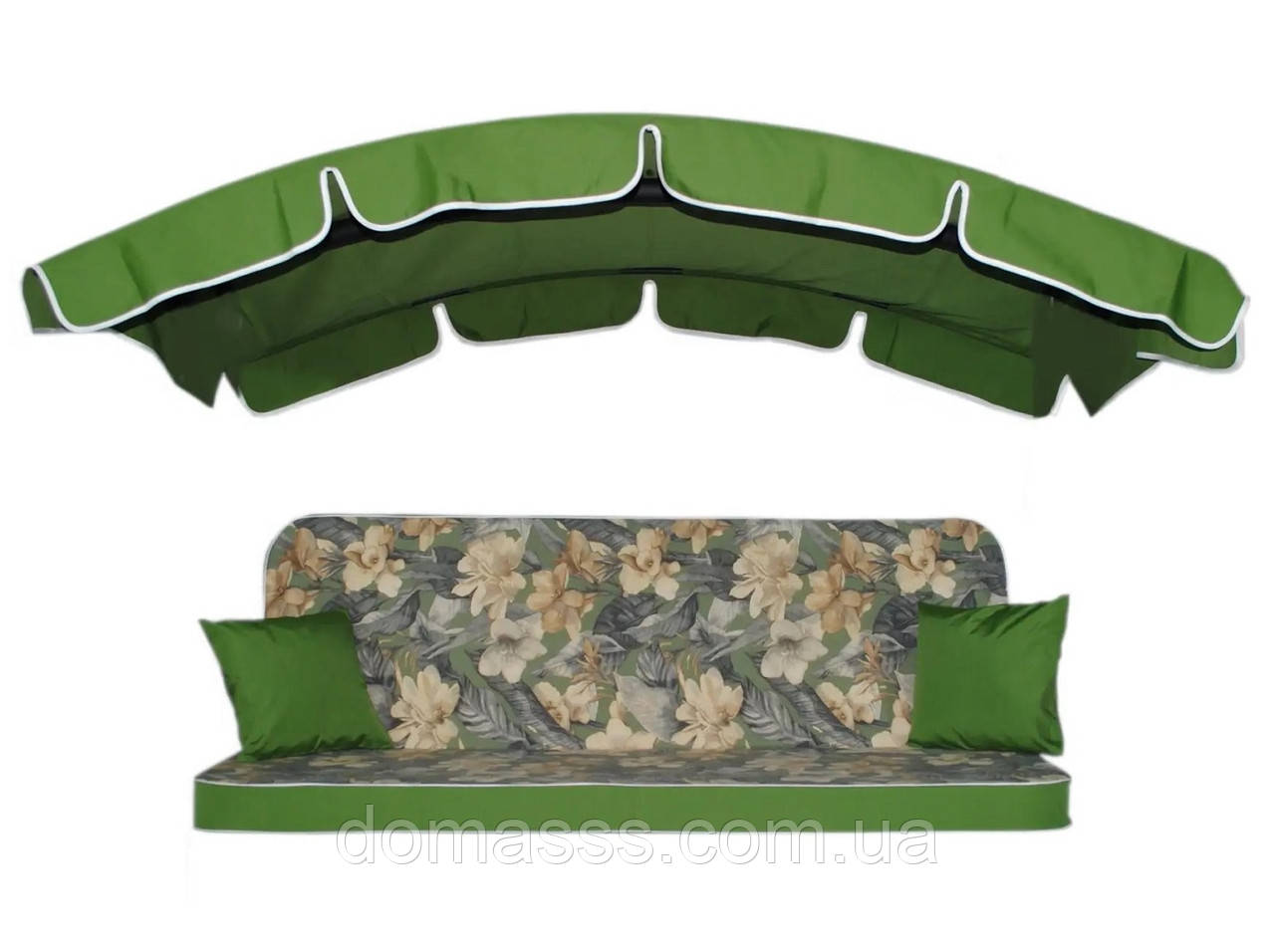 М'яка частина на садову гойдалку Malta 170 см, тканина Versalles flor verde/23003