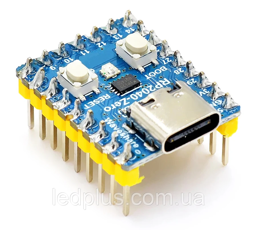 Плата RP2040-Zero 2MB Raspberry Pi Pico із запаяними конекторами, фото 1