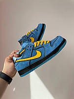 Женские кроссовки Nike SB Dunk Low x Powerpuff Girls Blue Yellow синего цвета