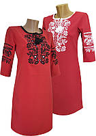 Жіночу червону сукню  великі розміри з сучасним орнаментом