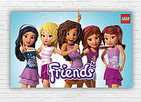 Бумажный плакат "Лего / Lego Friends" 120х75 см