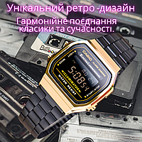 Часы Касио Ретро Casio vintage наручные электронные часы квадратные с подсветкой collection retro A168WEGB-1B