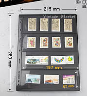Листи для зберігання марок на 4 комірки / з обох боків
