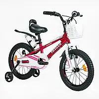 Велосипед 16" CORSO TAYGER алюминиевая рама, ручной тормоз, доп. колеса, колокольчик, бутылочка, собран на 85%