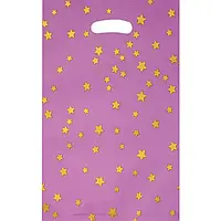Пакети для подарунків зірочкиі на рожевому 17х25 см, 10шт
