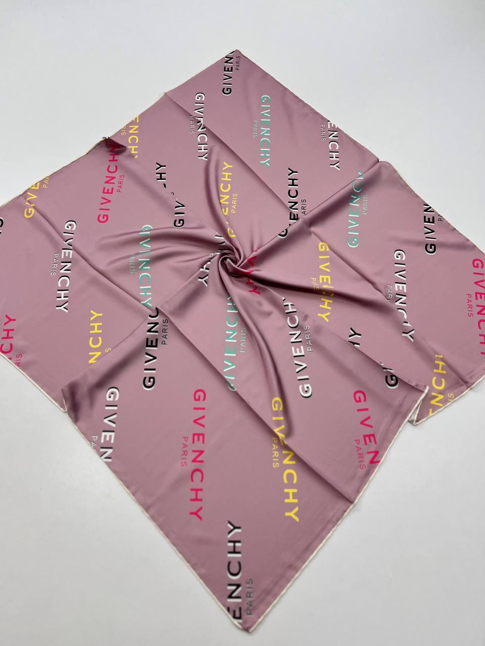 Шовкова брендова хустка Givenchy 90*90 см ручна обробка краю