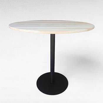 Стіл дерев'яний для кафе на металевій нозі Овальний столик барний в стилі лофт на одній ніжці Масив Ясен