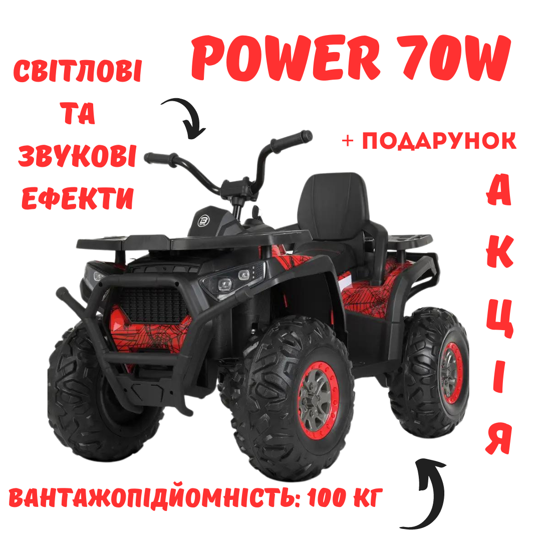 Дитячий квадроцикл електричний гумові колеса профі для дітей на акумуляторі