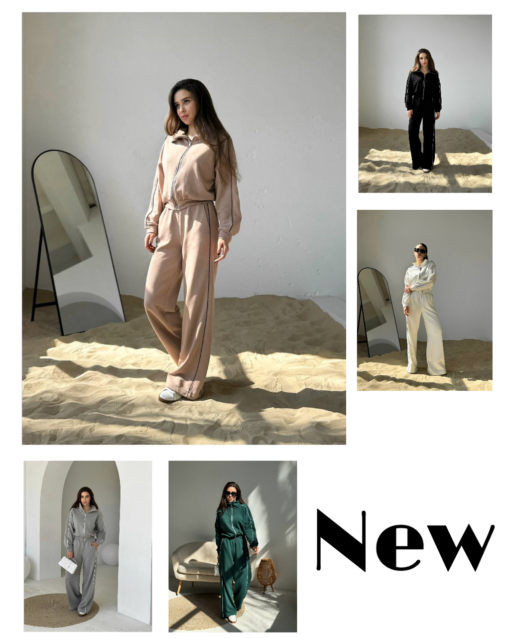 Жіночий спортивний костюм зі штанами палаццо та кофтою на блискавці (р. 42-48) 4so2041, фото 1