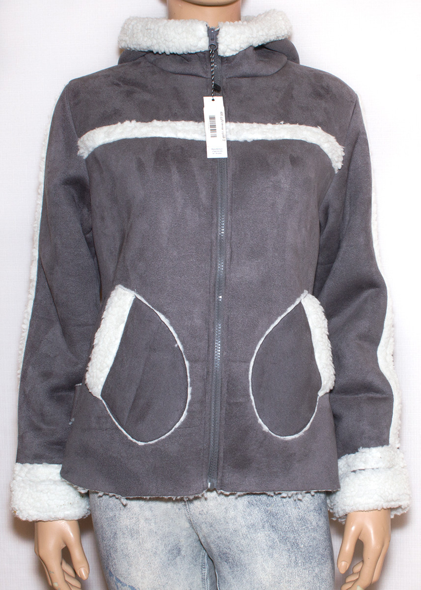 Жіноча коротка дублянка зі штучного замшу 42,44,46