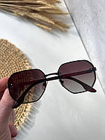 Солнцезащитные очки фигурные в металлической оправе с поляризацией 1abuP8202