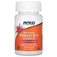 NOW Foods, Витамин Д 3, 10000 МЕ, 120 капсул, Vitamin D 3, 10000 IU