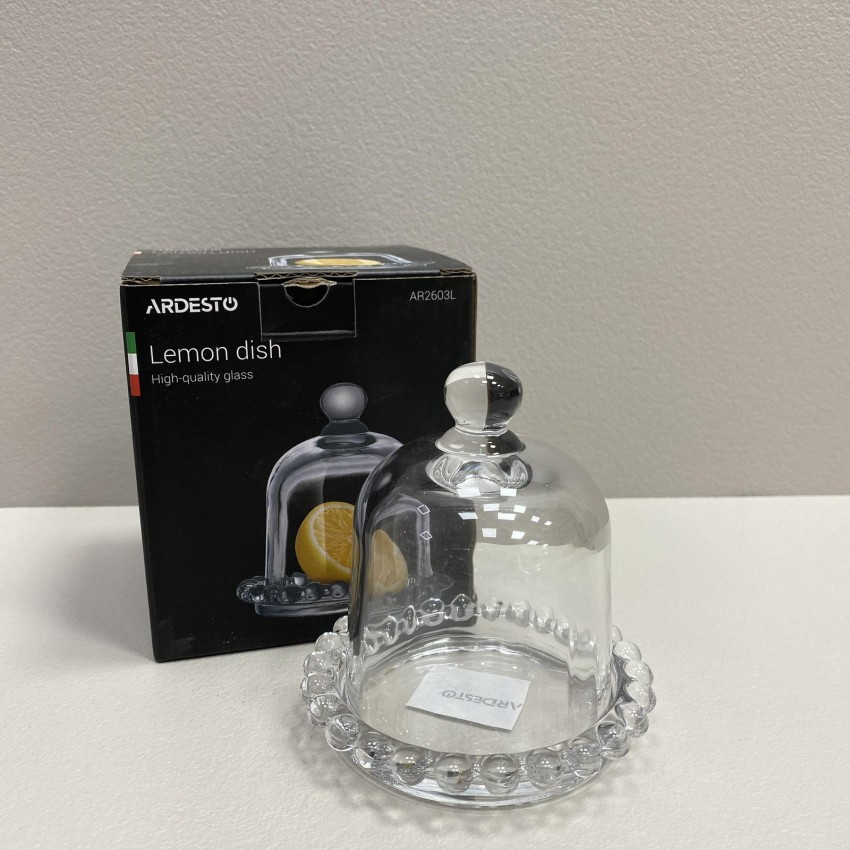 Лимонниця з кришкою скляна 9,5*9,5 см Ardesto AR2603L, фото 1